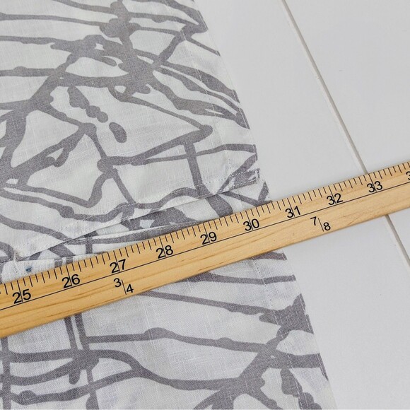 John Mark Linen Button Up Tunic Shirt Size Medium Roll Tab Sleeves Artsy Modern - Picture 9 of 9